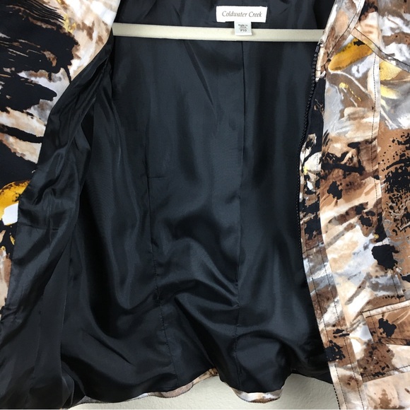 Coldwater Creek Women's Zip Front Floral Jacket 3/4 Sleeve Size 10 Petite - Picture 7 of 12